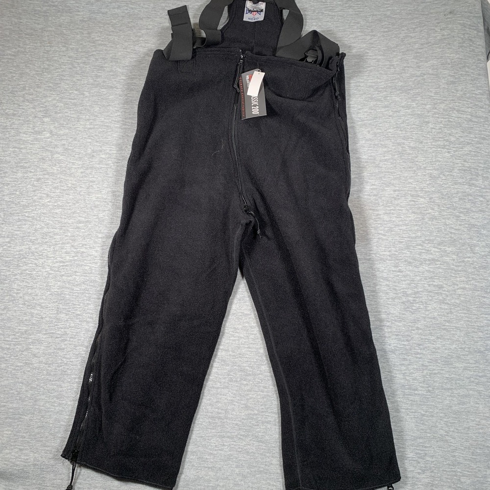 US Military Cold Weather Overalls Mens Large Short/Reg Black Fleece Polartec 200